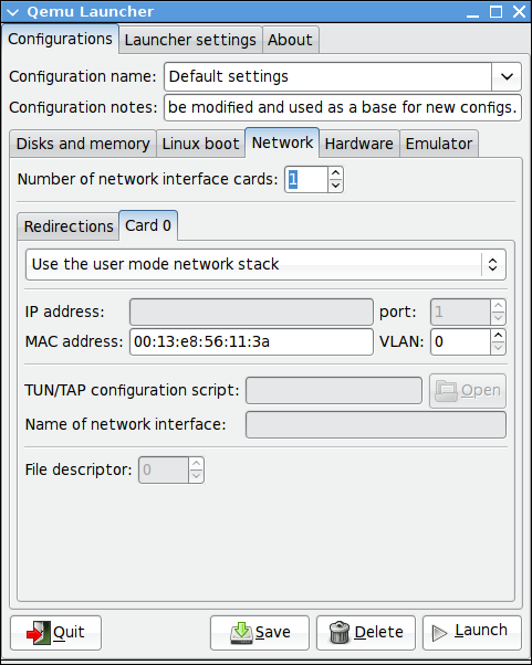 Qemu Launcher Networking